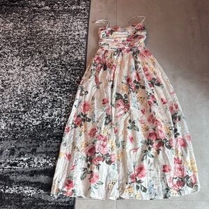 Abercrombie Floral Corset-back Maxi Dress with Pockets